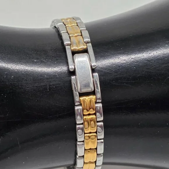 Ava Womens Quartz Watch Two-Tone Gold Silver Band Japan Movement Working - Picture 3 of 12